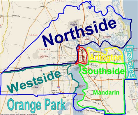 Jacksonville, FL Neighborhoods Map .